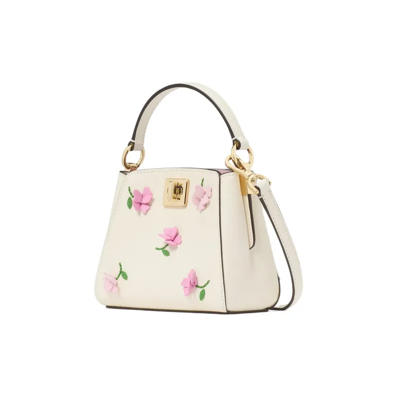 Kate Spade Grained Leather Shoulder Bag Crossbody Bag Handbag Mini Women's Ecru-1