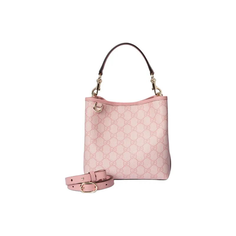 GUCCI Leather Bucket Bag Handbag Mini Women's Light Pink-1