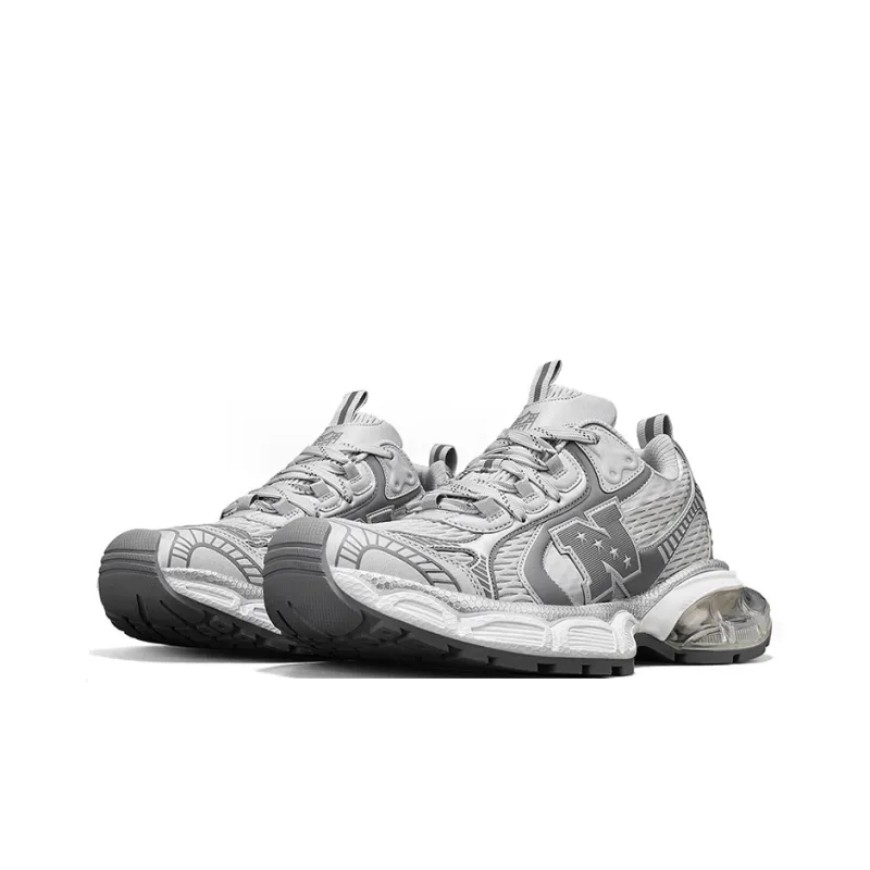 NFL Guoli N Height Increasing Wear-Resistant Breathable Slip-Resistant Low-Top Chunky Sneakers Unisex Gray-2