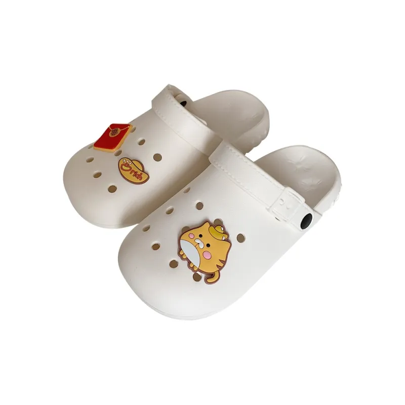 Thin Strips Slippers Unisex, White-0
