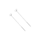 S999 Fine Silver Heart Drop Earrings