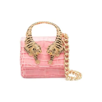 Roberto Cavalli Calfskin Shoulder Bag Crossbody Bag Handbag Small Size Women's Pink