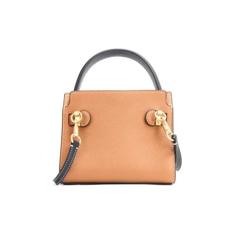TORY BURCH Lee Radziwill Leather Shoulder Bag Crossbody Bag Handbag Mini Women's Brown-2