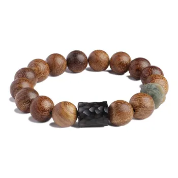 MUSHENGYUAN Golden Sandalwood Wooden Bracelets Unisex