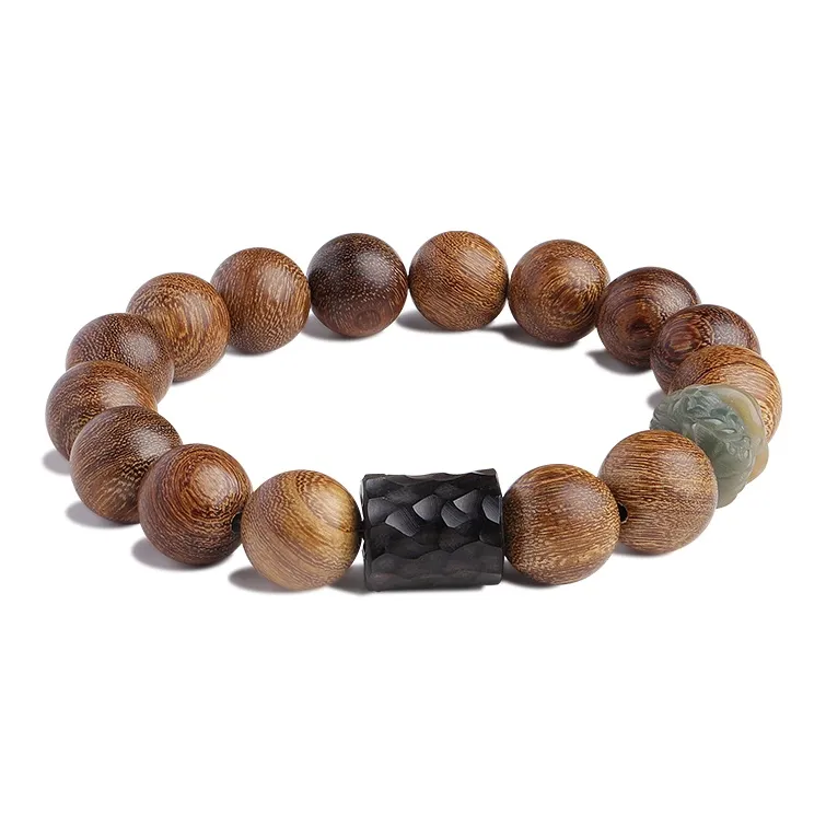 MUSHENGYUAN Golden Sandalwood Wooden Bracelets Unisex-0
