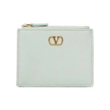 Valentino Calfskin Card Holder Women's Light Green