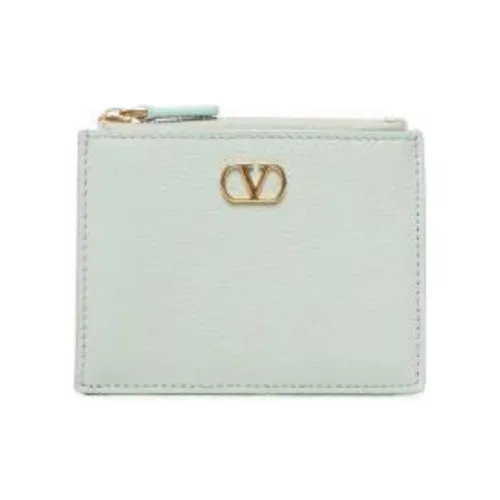 Valentino Calfskin Card Holder Women's Light Green