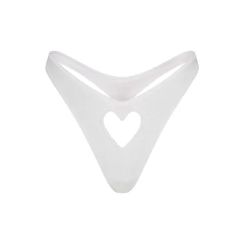 SKIMS Valentine's Day Collection SS25 COTTON JERSEY HEART DIPPED THONG Underpants Women's 1 Pack SNOW/Snow