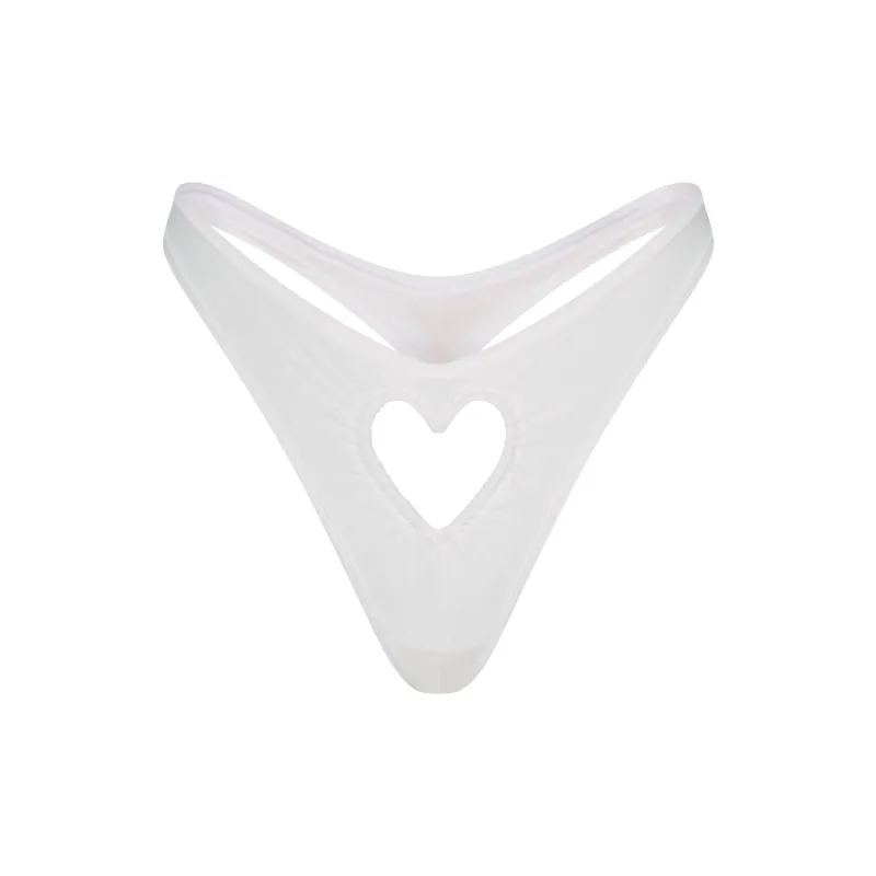 SKIMS Valentine's Day Collection SS25 COTTON JERSEY HEART DIPPED THONG Underpants Women's 1 Pack SNOW/Snow-0