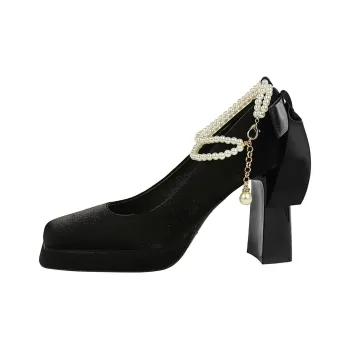 QITUMAUL Chunky Heel High Heels Women's