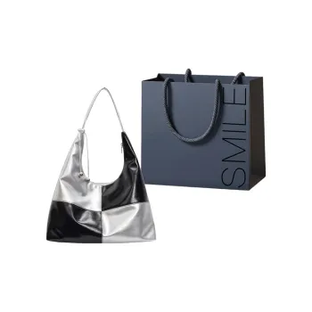 SWIMADE PU Tote Handbag, Shoulder Bag Women's Silver/Black
