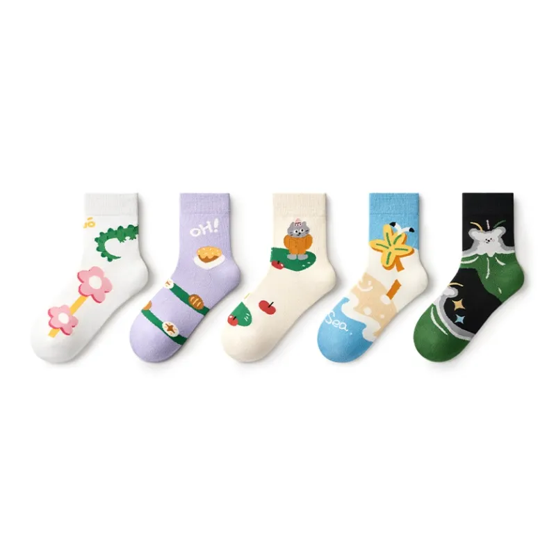 Primeet Mid Calf Socks Women's 5 Pack-6