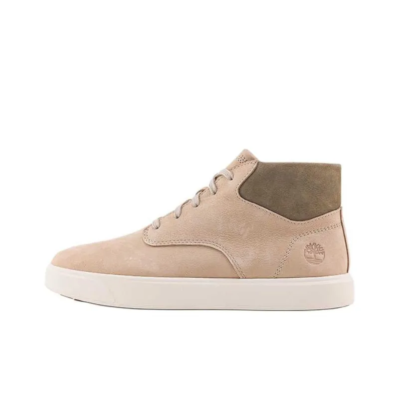 Timberland Anti Slip Wear Resistant Mid Top Skateboard Shoes Men's Light Taupe-0