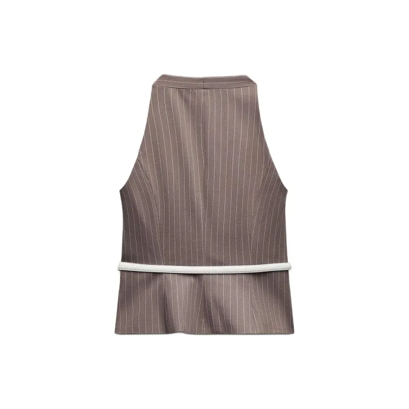 ZARA Vest Women's Brown/Dark Taupe-1