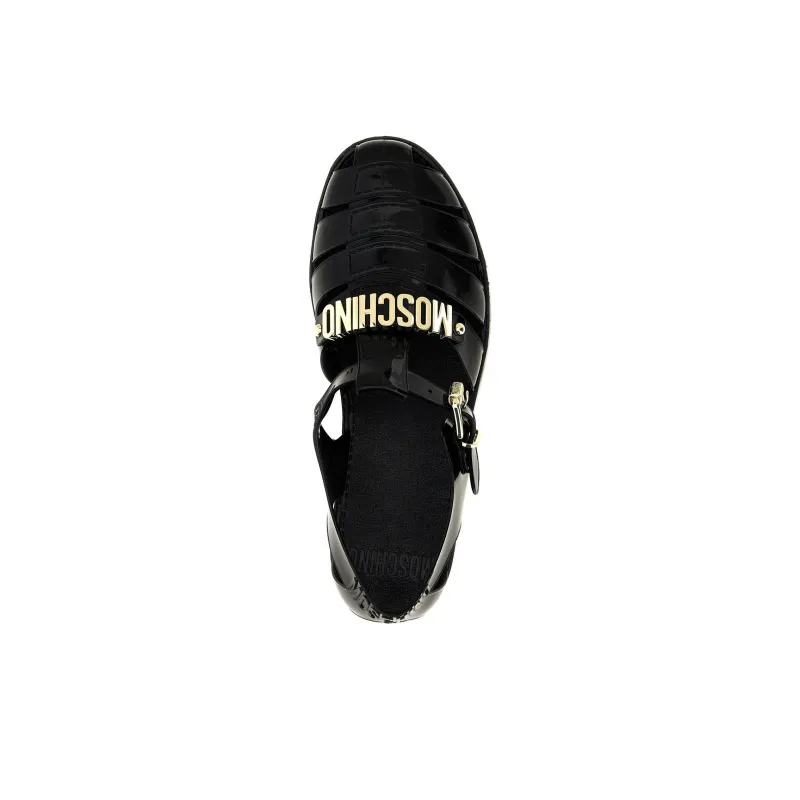 MOSCHINO Jelly Logo Plaque Sandals-4