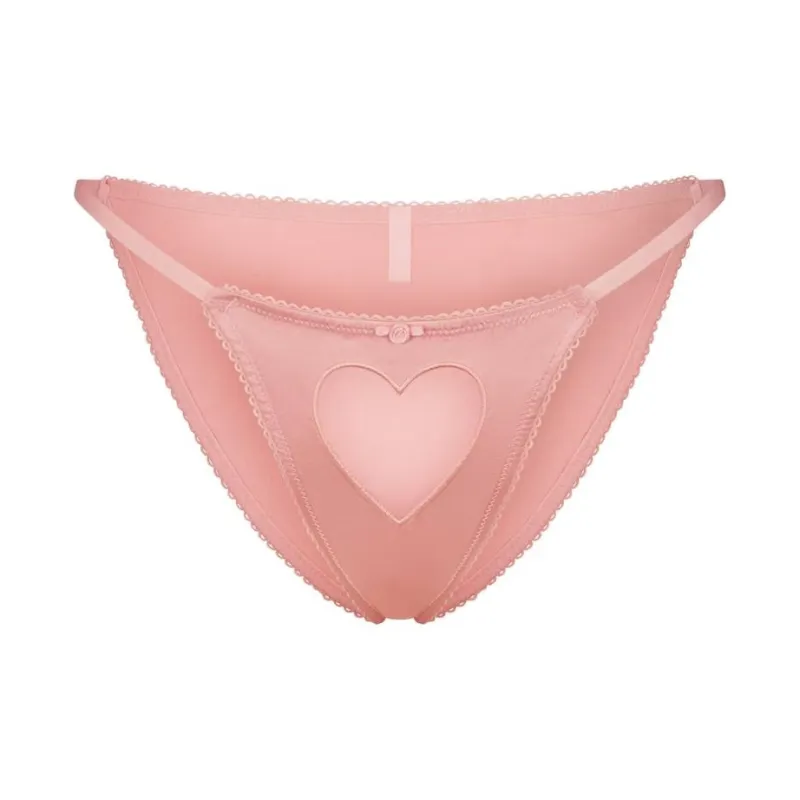 SKIMS Valentine's Day Collection SS25 TULLE HEART SILK BIKINI Underpants Women's 1 Pack Ballet-0