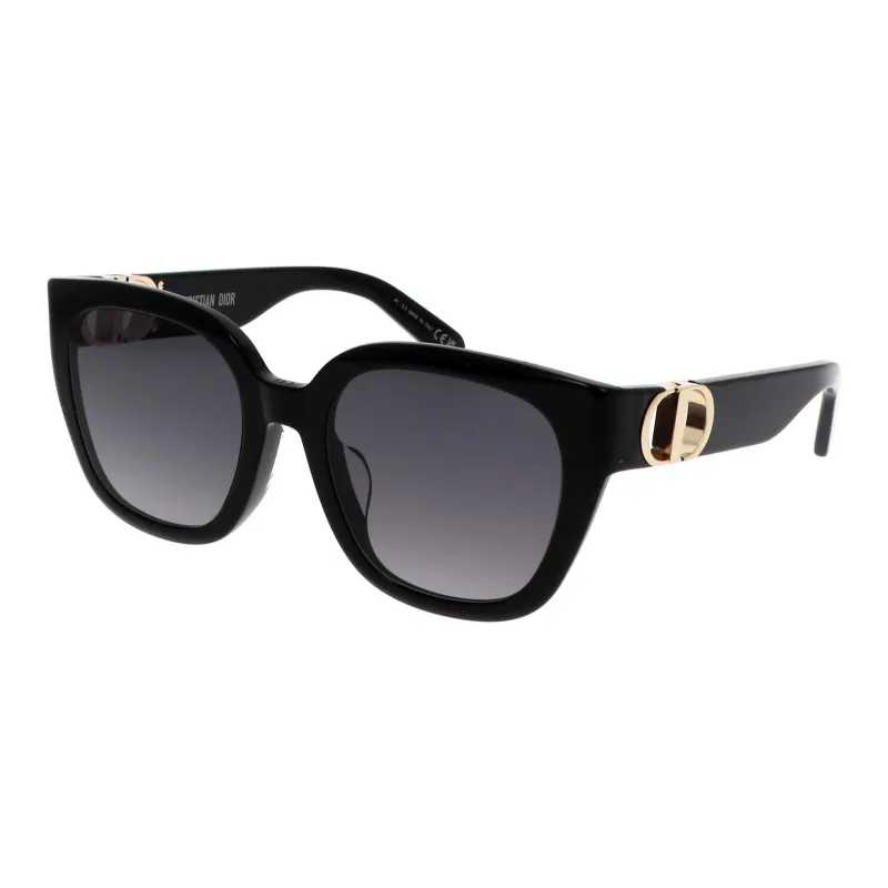 DIOR Acetate Irregular Shape Sunglasses Women's Black-3