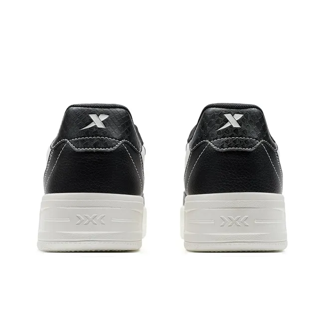 XTEP Air Force One Slip-Resistant Lightweight Coverage Low-Top Skateboard Shoes Men's White Black-4