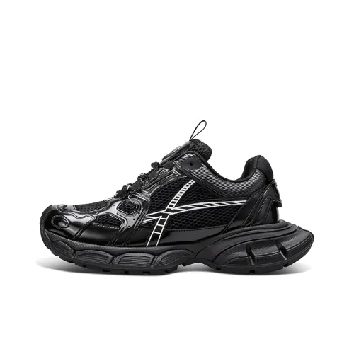 HART DAVIS X103 Series Chunky Sneakers Unisex Low Top Black