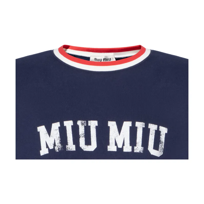 MIU MIU Logo Printed Crewneck Sweatshirt-6