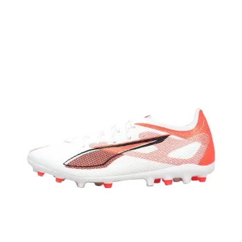 PUMA Ultra 5 Pro MG Rubber Short Studs Cushioning Soccer Shoes Unisex White Orange