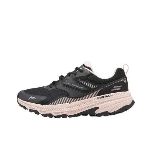 Skechers GO RUN Trail Altitude 2.0 Anti Slip Wear Resistant Low Top Casual Shoes Women's Black Pink