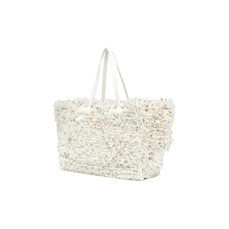 GIANNI CHIARINI Fabric Tote Bag, Shopping Bag, Handbag Women's White-1