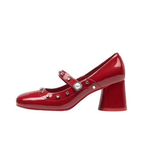 SHOESZOOO 메리 제인 슈즈 베고니아 레드 여성