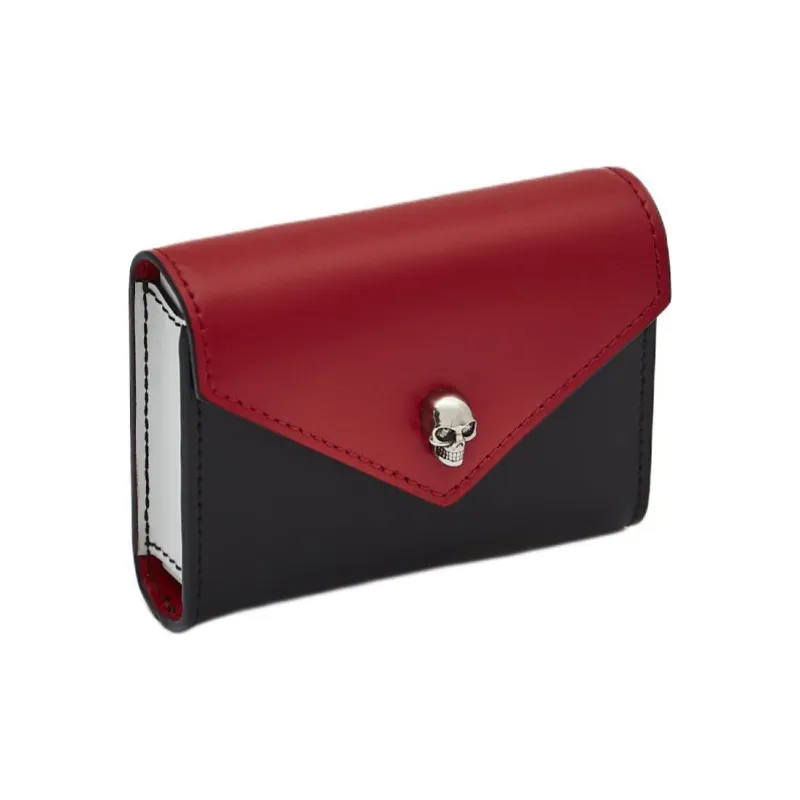 Alexander McQueen Leather Paper Card Holder Storage Bag Men's Black & Red-1