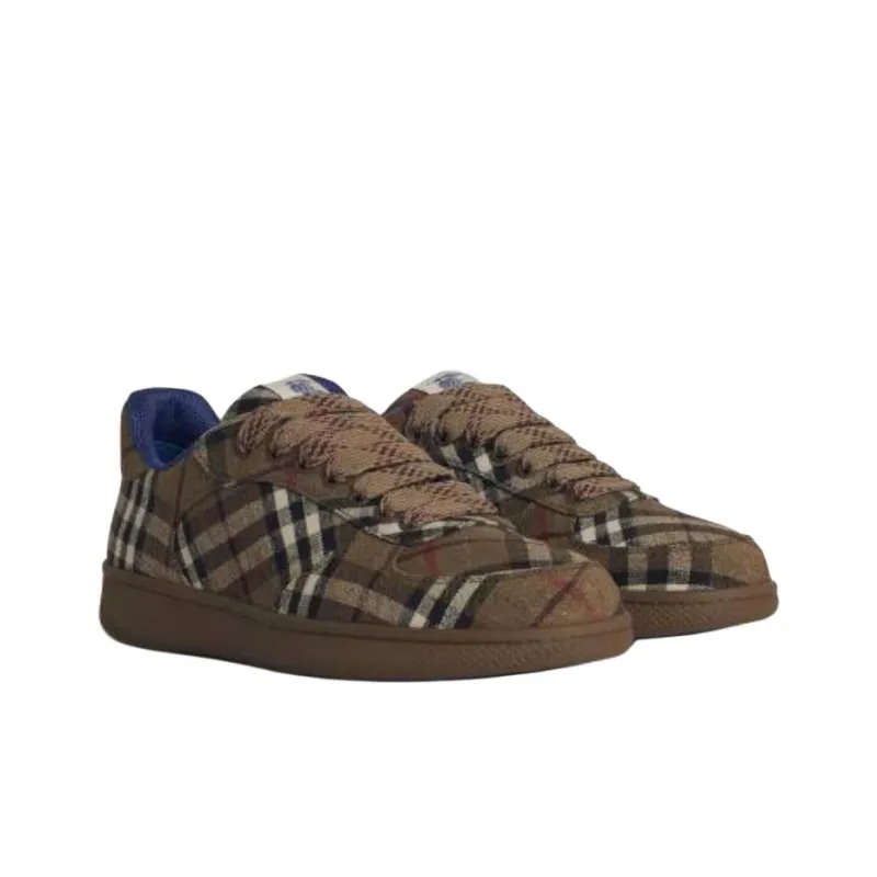 Burberry Terrace Low Top Skateboard Shoes Men's Brown-2