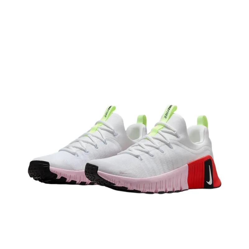 Nike Free Metcon 6 White Barely Volt Bright Crimson Pink Foam Women's-2