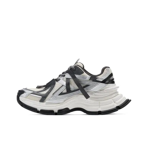 GG CC Silver Space Station Anti Slip Wear Resistant Low Top Chunky Sneakers Women's