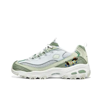 Skechers Anti Slip Wear Resistant Low Top Chunky Sneakers Women's Green White Asia Version