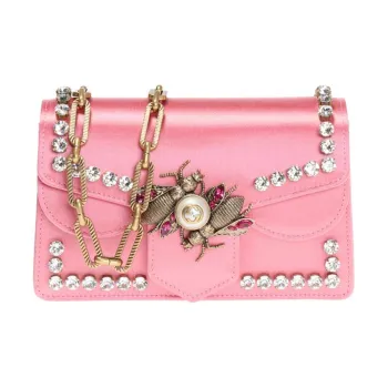 GUCCI Broadway Leather Crossbody Bag, Shoulder Bag Women's Pink