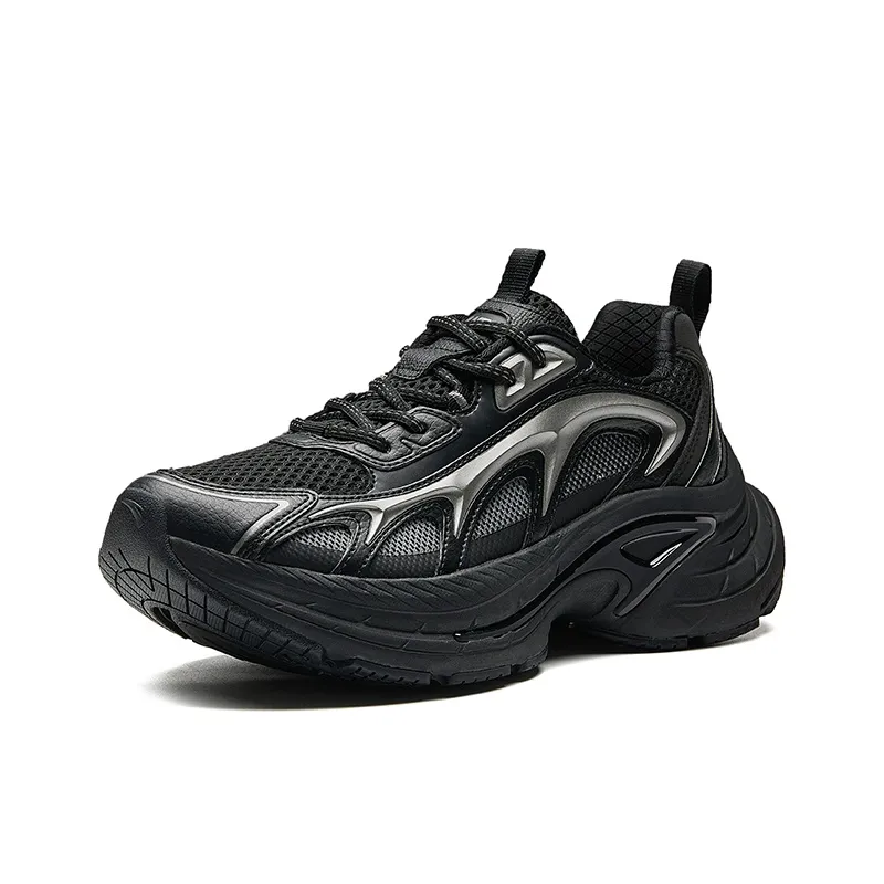 Anta Anti-Slip Wear-Resistant Low-Top Casual Shoes Men's Basic Black Gunmetal Gray-1