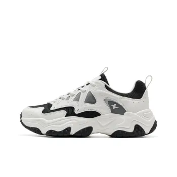 XTEP Nomadic Cushioning Abrasion Resistant Lightweight Low Top Casual Shoes Women's Sail White Black