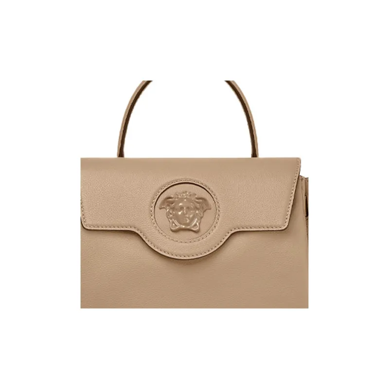 FANSIZHE La Medusa Cow Leather Crossbody Handbags Medium Size Women's Beige-3