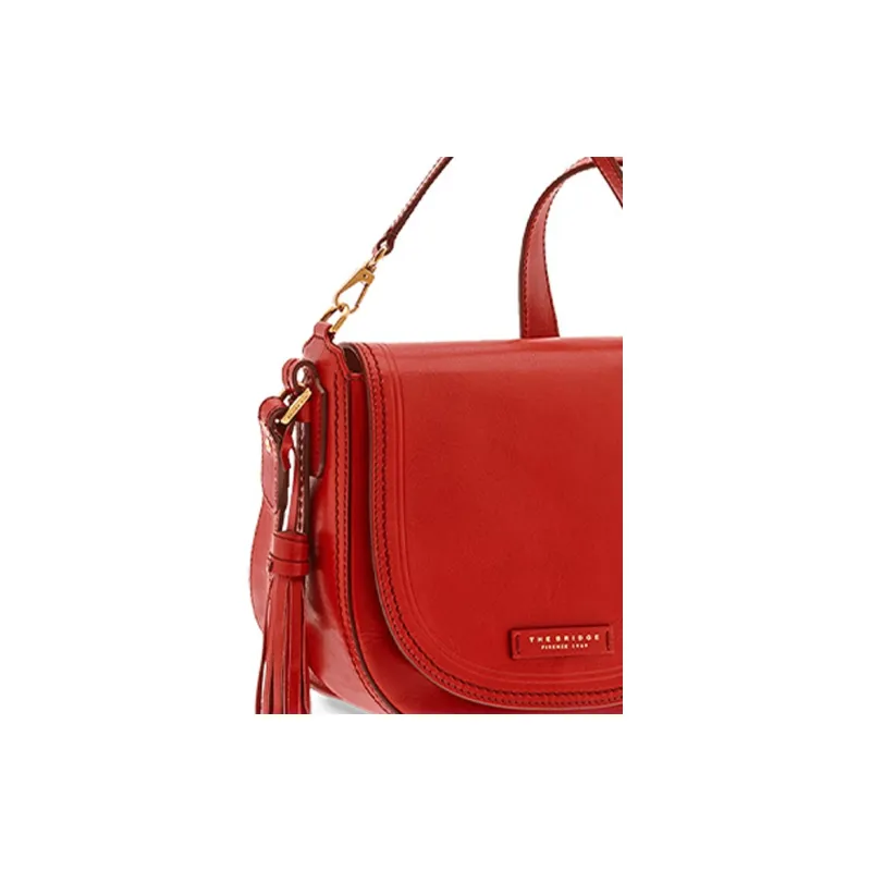 THE BRIDGE Leather Handbag Shoulder Bag Crossbody Bag Women's Red-1