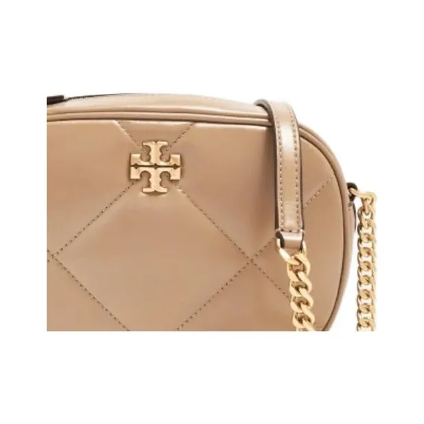 TORY BURCH Kira Diamond Quilt Camera Bag Taupe Oak-2