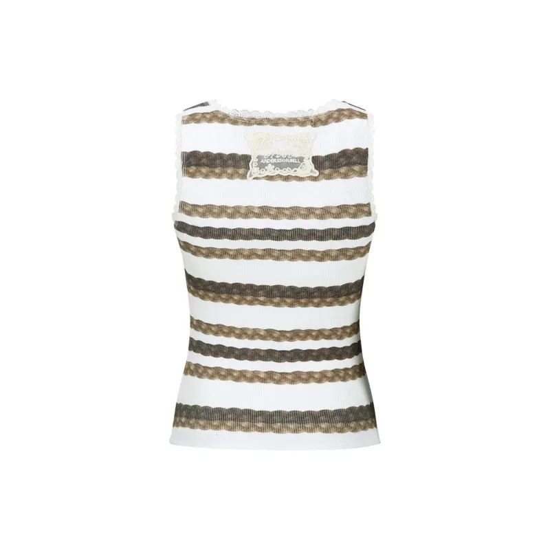 ANDERSSON BELL Hair Braid stripe Tank Top-1