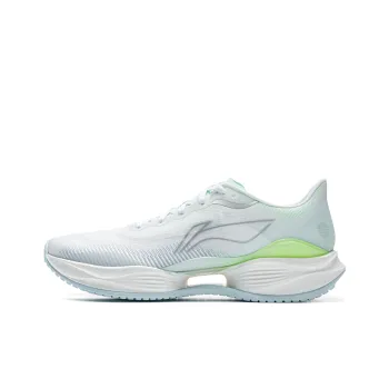 LiNing Super Light 22 Cushioning Anti Slip Wear Resistant Breathability Low Top Running Shoes Men's White Green Gray