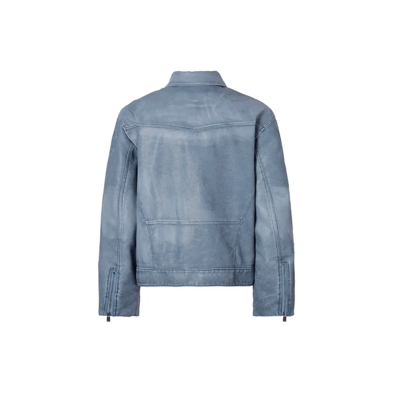 ROCAWEAR Leather Jacket Unisex Blue-1