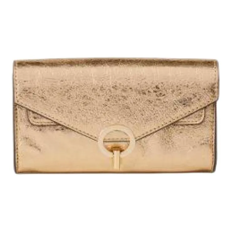 Sandro Lambskin Shoulder Bag Women's Gold-0