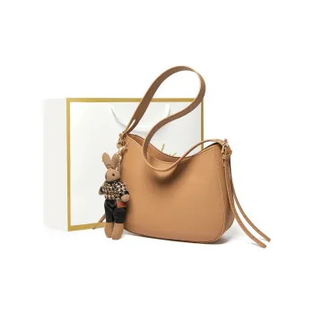 Narandu Cow Leather Shoulder Bag Bucket Bag Crossbody Bag Shoulder Bag Medium Size Women's Khaki/Coffee/Ecru & Apricot