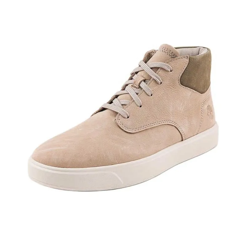 Timberland Anti Slip Wear Resistant Mid Top Skateboard Shoes Men's Light Taupe-1