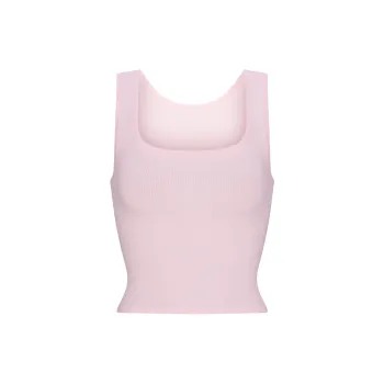 SKIMS Valentine's Day Collection SS25 COTTON RIB TANK Top Women's Cherry Blossom/Cherry Blossom