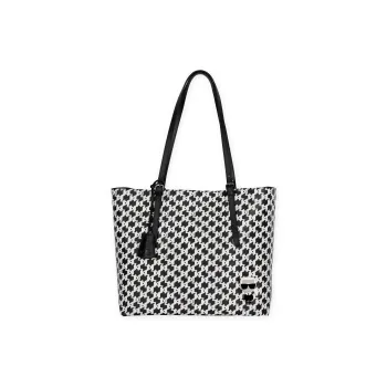 KARL LAGERFELD PVC Handbag, Crossbody, One Shoulder Bag Regular Women's Black White