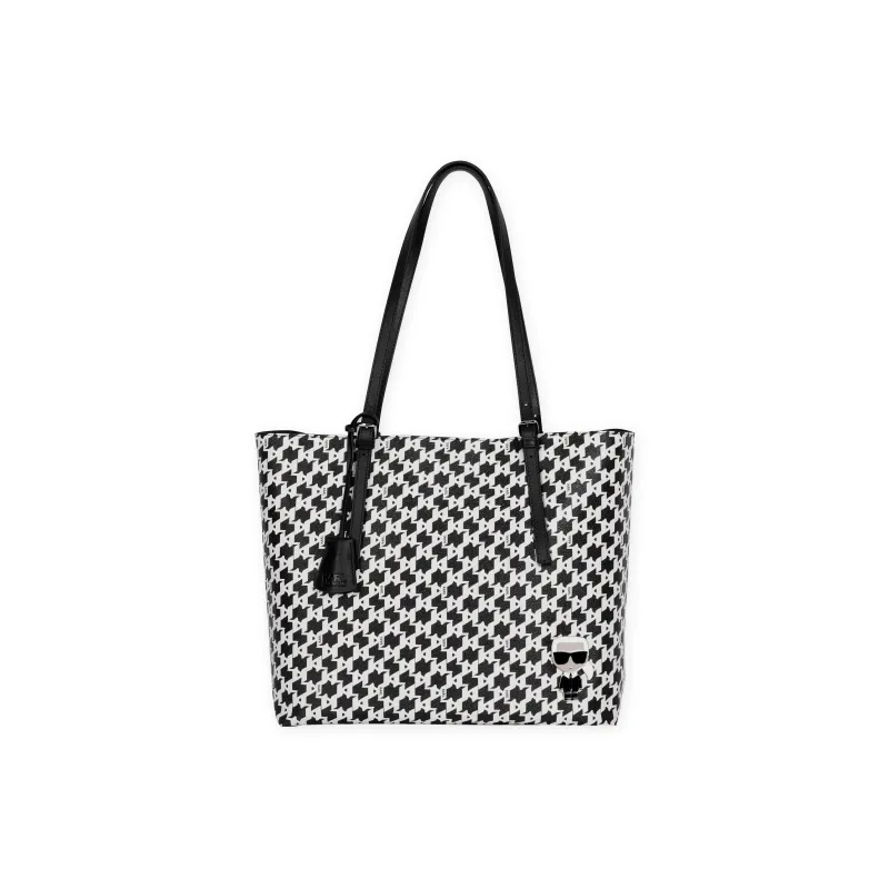 KARL LAGERFELD PVC Handbag, Crossbody, One Shoulder Bag Regular Women's Black White-0