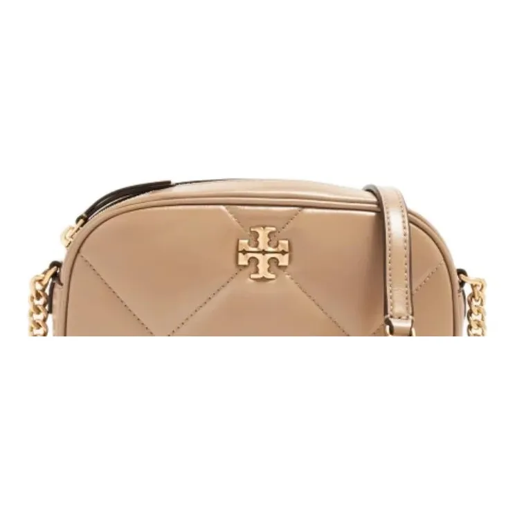 TORY BURCH Kira Diamond Quilt Camera Bag Taupe Oak-4
