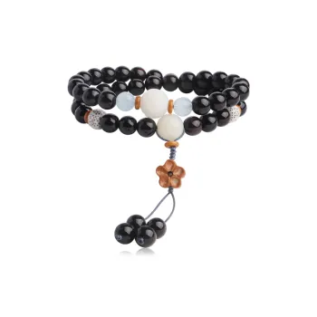 MUSHENGYUAN Ebony Sandalwood Beaded Bracelet Women's